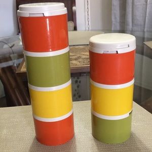 Set of 7 vintage Tupperware spice containers
